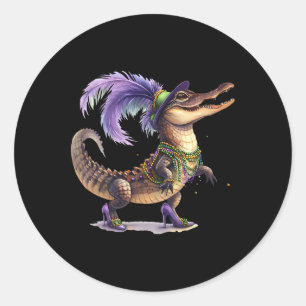 Mardigator Alligator Carnaval Kostuum Mannen Vrouw Ronde Sticker