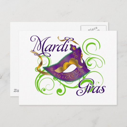 MardiGras Briefkaart (Voorkant / Achterkant)