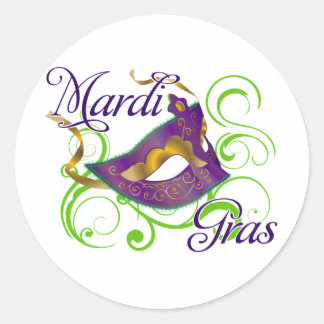 MardiGras Ronde Sticker