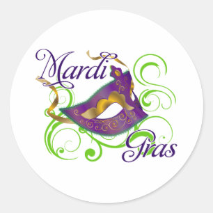 MardiGras Ronde Sticker