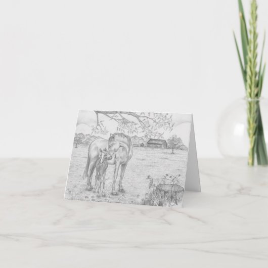 Mare en Foal Kaart (Voorkant)