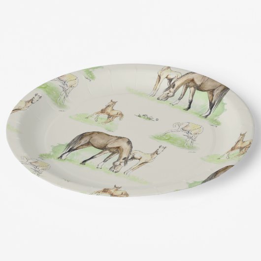Mare en Horse Foal Pattern Papieren Bordje (Gekanteld)