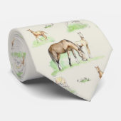 Mare en Horse Foal Pattern Stropdas (Opgerold)