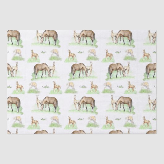 Mare en Horse Foal Pattern Tissuepapier (Voorkant)