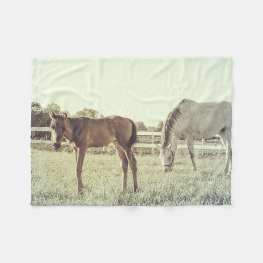 Mare en schuimpaarden fleece deken (Voorkant (Horizontaal))