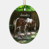 Mare & Foal Baby's eerste kerst Ornament (Rechts)