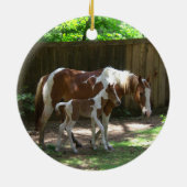 Mare & Foal Baby's eerste kerst Ornament (Achterkant)