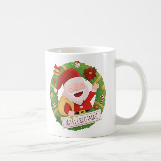 Mare Jolly Santa Claus Feu de Noël Wreath Mug (Droite)