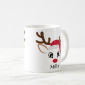Mare Santa Hat Reindeer Christmas Mug (Devant droit)