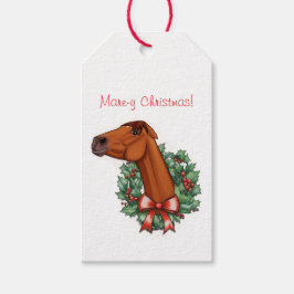 Mare-y Christmas Flat Kaart Cadeaulabel