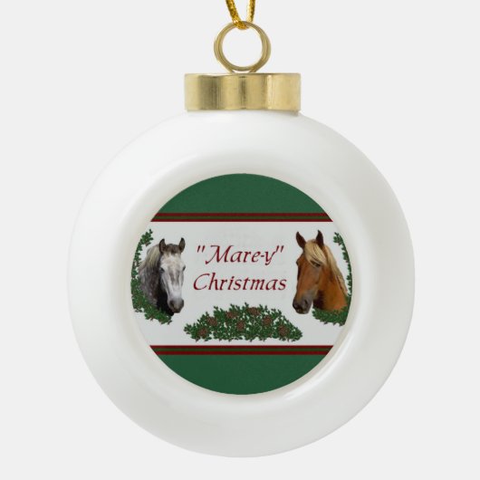 Mare-y Kerstmis Keramische Bal Ornament (Voorkant)