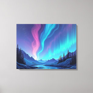 Marée Aurorale – Toile d'art fluide Premium 24"x18