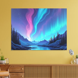 Marée Aurorale – Toile d'art fluide Premium 40"x32