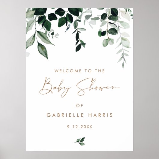 MAREE Baby shower de verdure Affiche de bienvenue (Devant)