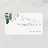 MAREE Greenery Diaper Raffle Ticket Informatiekaartje (Voorkant)