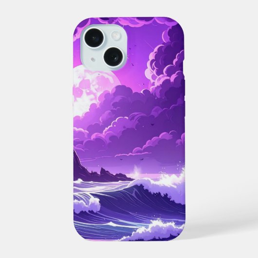 Marée violette sous la lune – iPhone Océan Fantast (Verso)