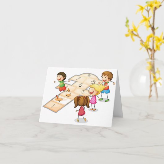 Marelle pour la carte de **6 ANS** (Fleur jaune)