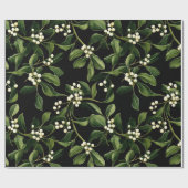  maretak op zwarte kerst cadeaupapier (Vlak)