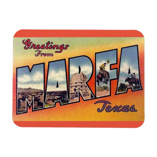 Marfa Texas Magnet - Vintage Travel Magneet (Horizontaal)