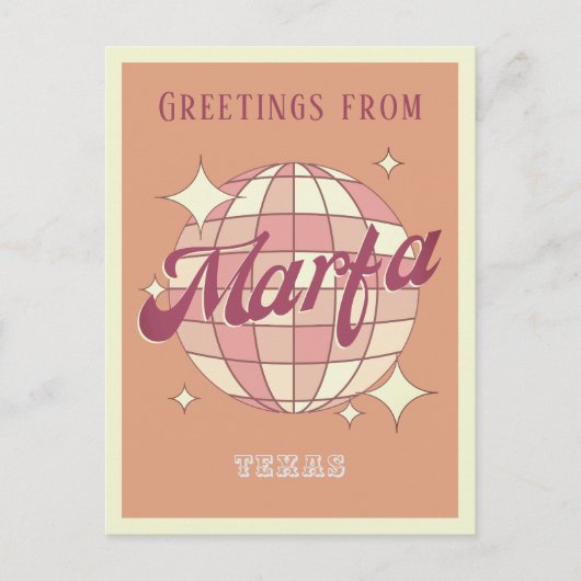 Marfa Texas Tx USA Retro Briefkaart (Voorkant)