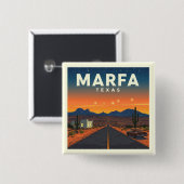 Marfa Texas Vierkante Button 5,1 Cm (Voorkant /achterkant)