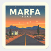  Marfa Texas Vierkante Sticker (Voorkant)