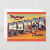 Marfa Texas Vintage Travel Greetings Briefkaart (Voorkant / Achterkant)