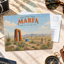 Marfa Texas Vintage Woestijn Kunst Souvenir Aanden
