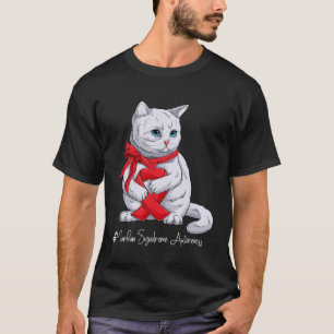 Marfan Syndrome Awareness Maand Rood Lint Kat T-shirt