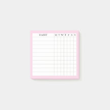 Margaret Collectie Post-It Habit Tracker in Roze