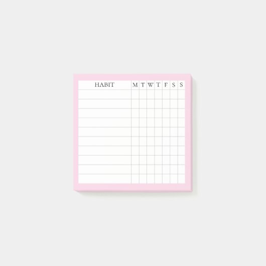 Margaret Collection Post-It Habit Tracker en rose (Devant)