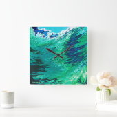 Margaret Juul Artwork Ocean Wave Modern Clock Vierkante Klok (Huis)