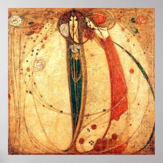 Margaret Macdonald White Rose Red Rose Poster (Voorkant)