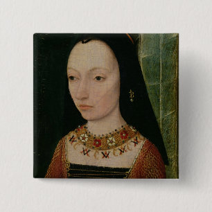Margaret of York Duchess of Burgundy, c.1477 Vierkante Button 5,1 Cm