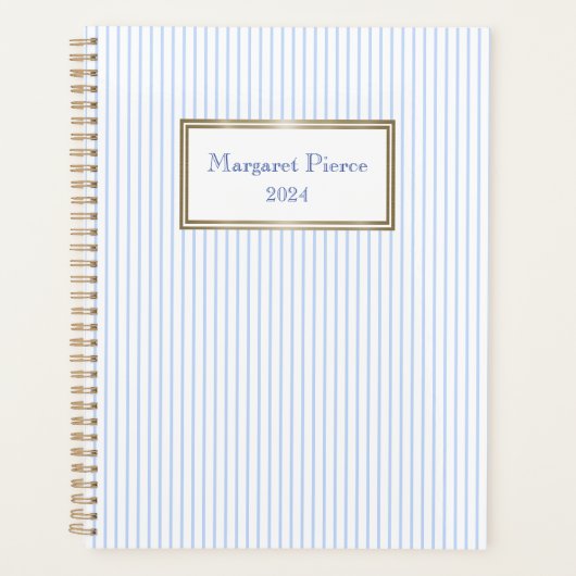 Margaret Pinstripe Planner avec blanc (Devant)