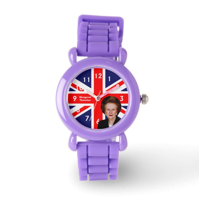 Margaret Thatcher & British Flag Horloge (Voorkant)
