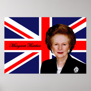 Margaret Thatcher - Britse vlag Poster