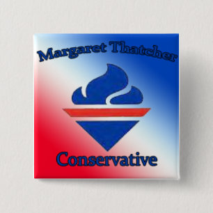 Margaret Thatcher Conservative Vierkante Button 5,1 Cm