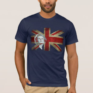 Margaret Thatcher en de vlag van het Verenigd Koni T-shirt