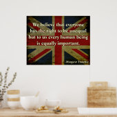 Margaret Thatcher Equality Quote Poster (Keuken)