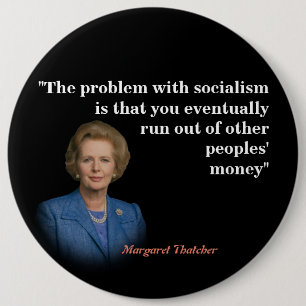 Margaret Thatcher Quote over de Button van het soc