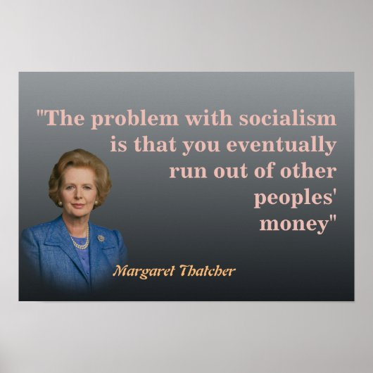 Margaret Thatcher Quote over het Poster van het so (Voorkant)