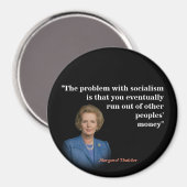 Margaret Thatcher Quote over het socialisme Magneet (Voorkant / Achterkant)