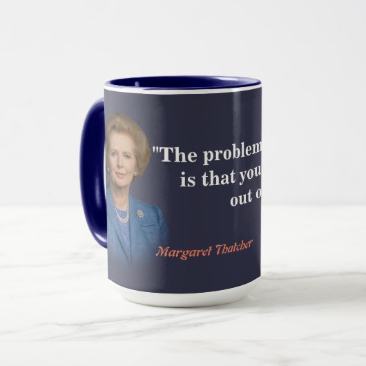 Margaret Thatcher Quote over het socialisme Mok (Voorkant links)