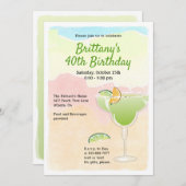 Margarita Anniversaire Fête Invitation (Devant / Derrière)