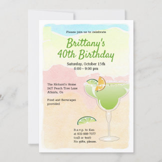 Margarita Anniversaire Fête Invitation