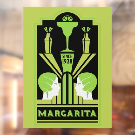 Margarita Art Deco Cocktail Raamsticker (Vel 2)