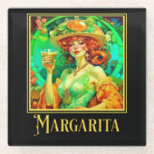 Margarita Art Nouveau Glazen Onderzetter (Voorkant)