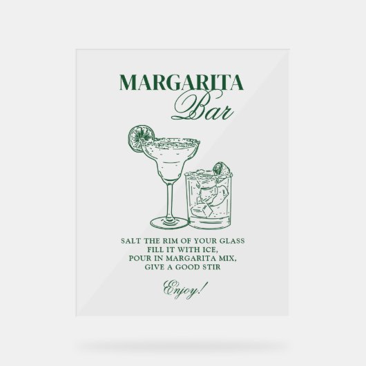 Margarita Bar Acryl Bord (Voorkant)
