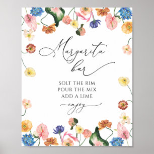 Margarita bar bloem bruiloftsborrel poster